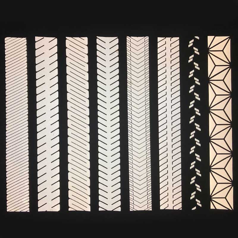 亮銀反光熱貼膜斜紋刻條 可定制花紋