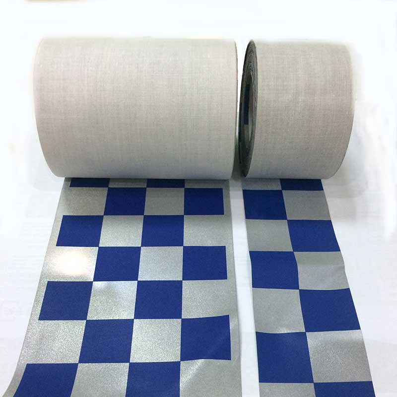 亮銀TC反光布印刷方格 安全警示服用方格反光帶